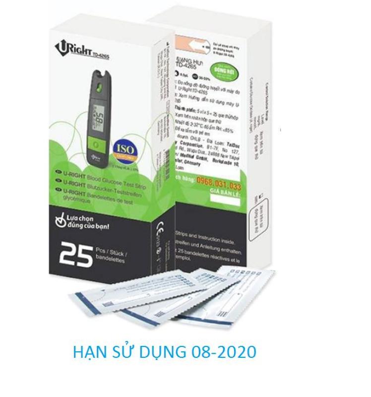 Que thử đường huyết Uright 25 que dùng cho máy Uright TD4265,4267