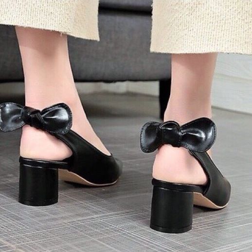 Giày cao gót buộc nơ nữ tính mã DHC9