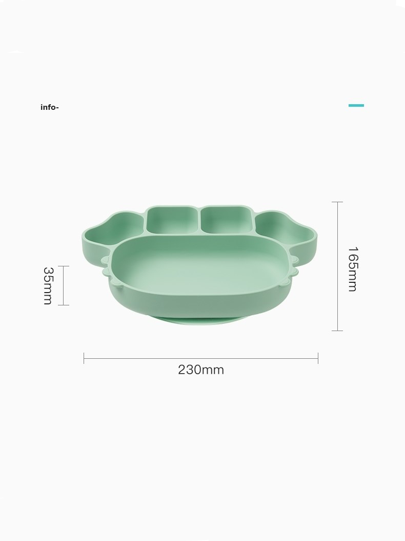 Khay ăn dặm silicon cao cấp có đế hít dính
