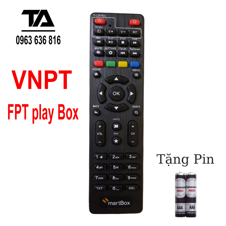 Điều khiển đầu thu Smart Box dùng cho VNPT và FPT BOX