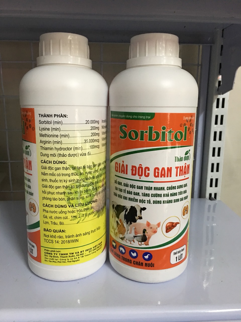 Giải độc gan thận thảo dược Sorbitol  cho vật nuôi (1 lít)