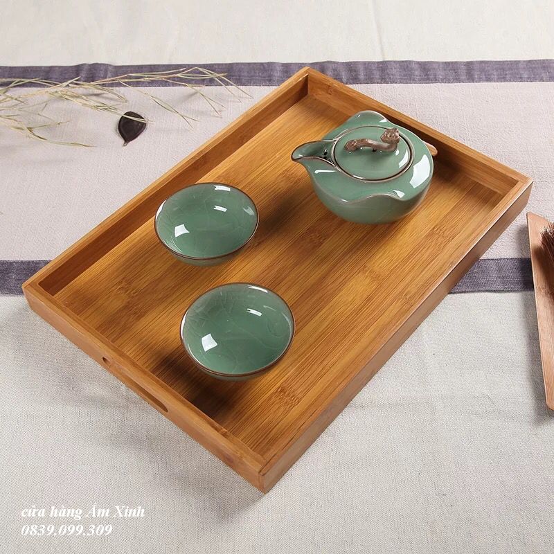 Khay Trà Bằng Tre Có Phần Tay Cầm Tiện Dụng