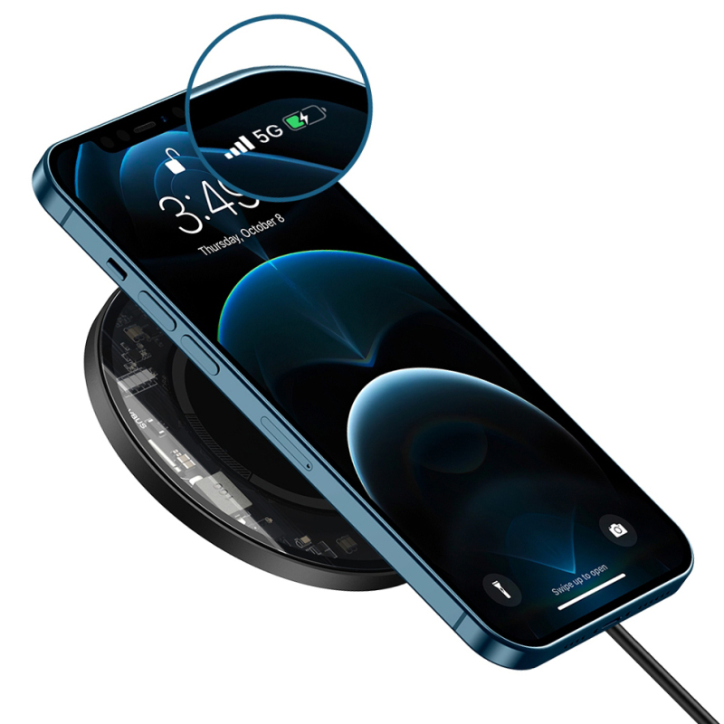 Đế Sạc Không Dây Nam Châm Baseus Magsafe  15W 1.5M Cho IP12 iPhone 12 Pro Max WXJK-F01