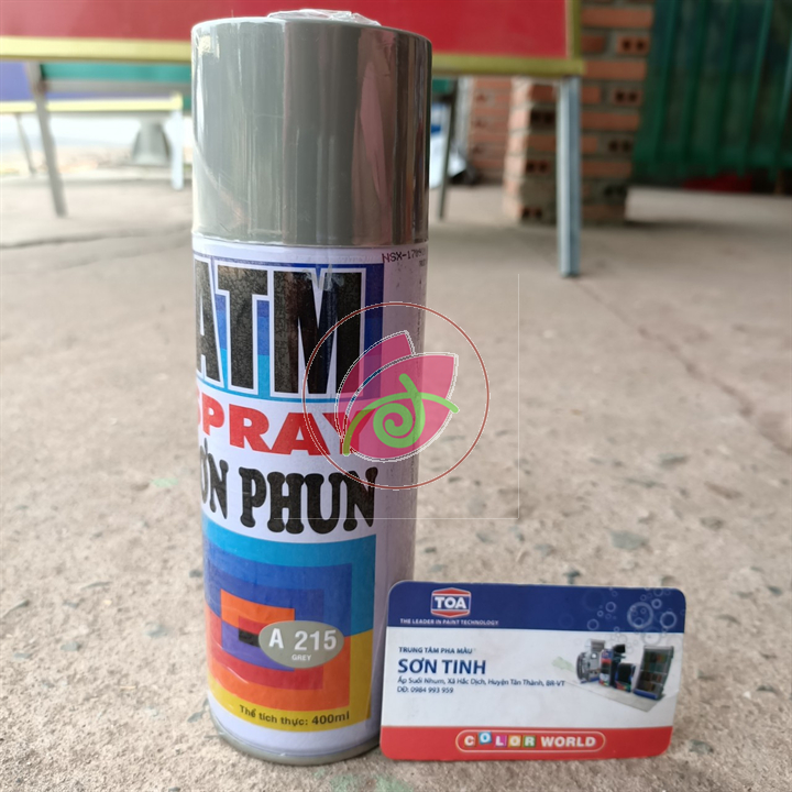 Sơn xịt ATM hoặc WIN màu xám grey A215
