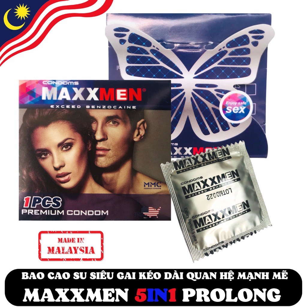 Bao cao su MAXXMEN 5in1 PROLONG Kéo dài thời gian Gân gai Siêu mỏng