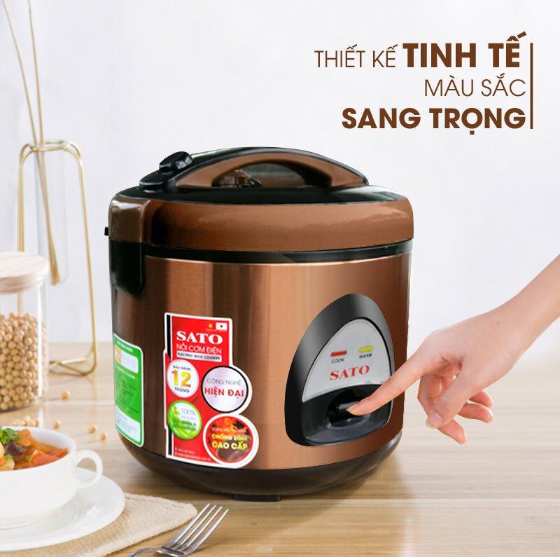 Nồi cơm điện SATO 12A021 1.2L (Màu nâu)