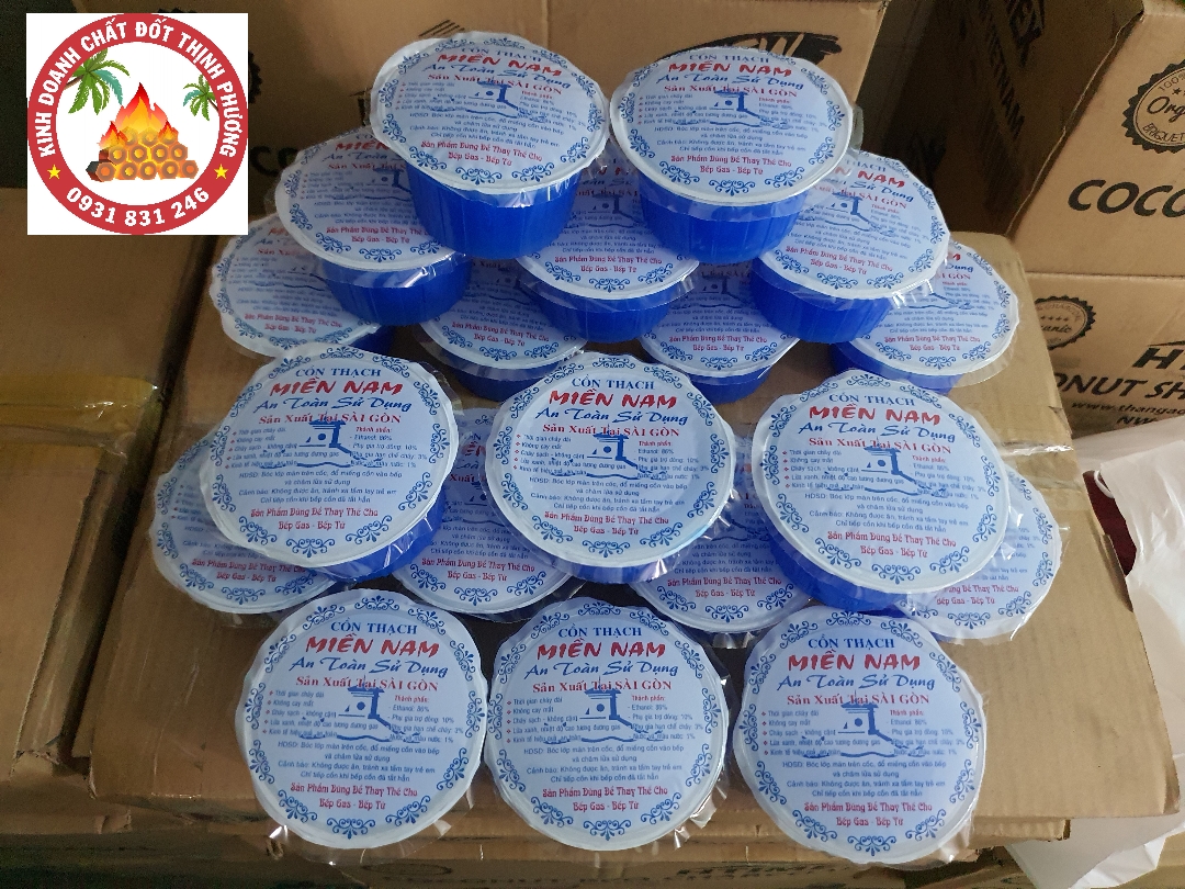 [HCM]Thùng (60 viên cồn thạch) mồi lửa than gáo dừa nấu lẩu bếp cồn.