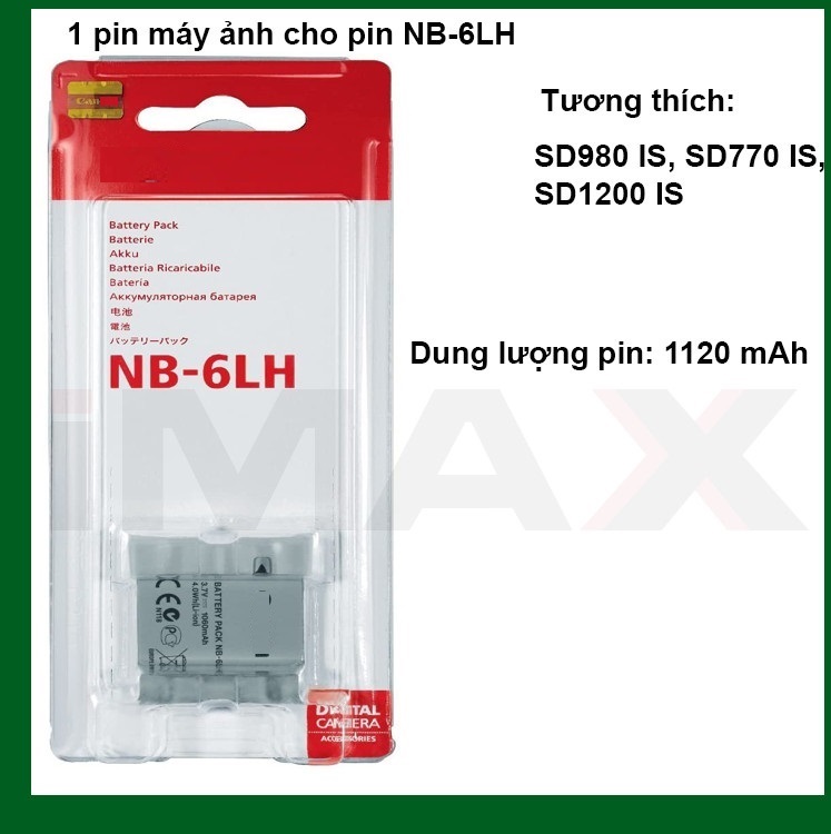 Pin thay thế pin máy ảnh NB-6L/6LH