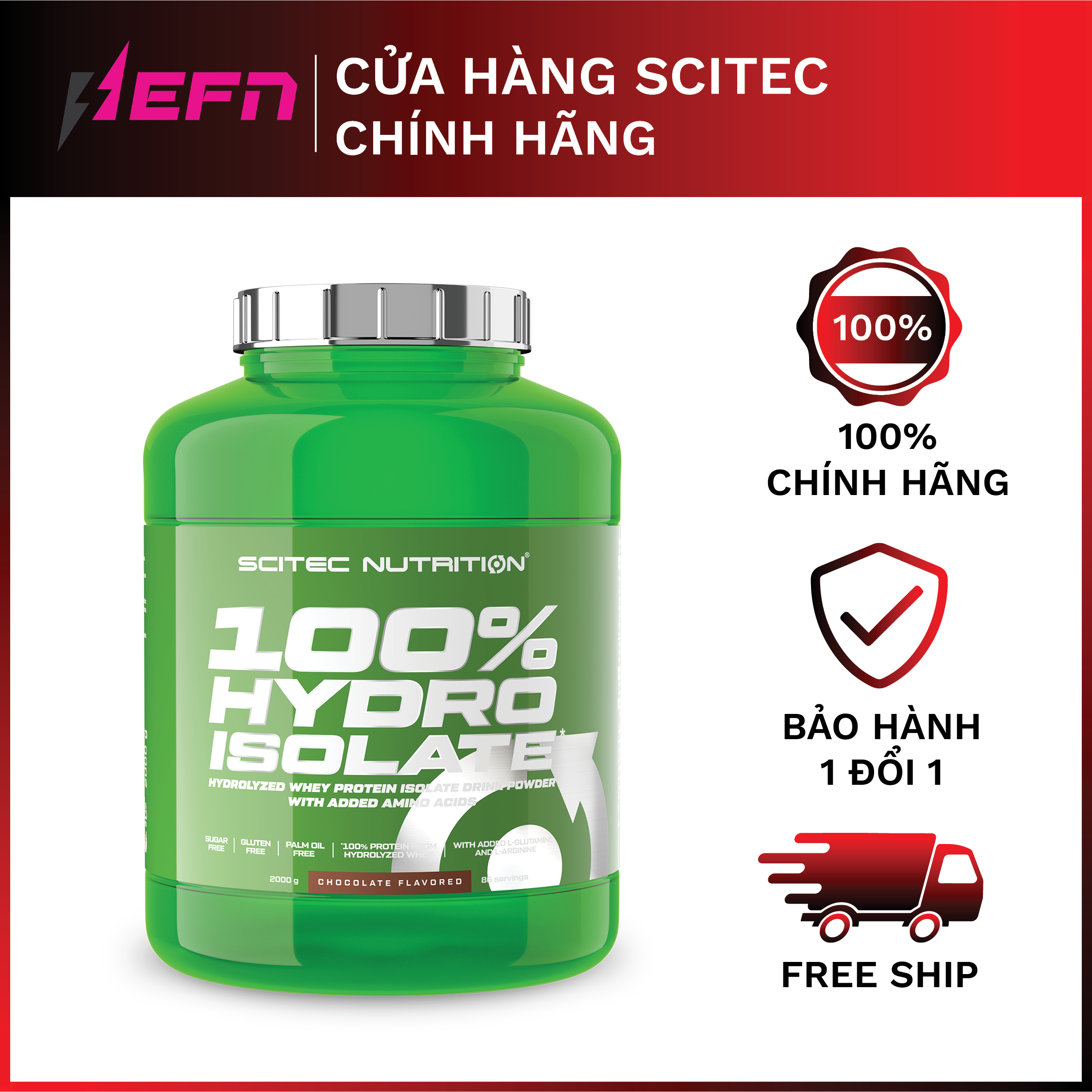 Whey Hydro Isolate Thủy Phân 100% Protein - Scitec Chính hãng