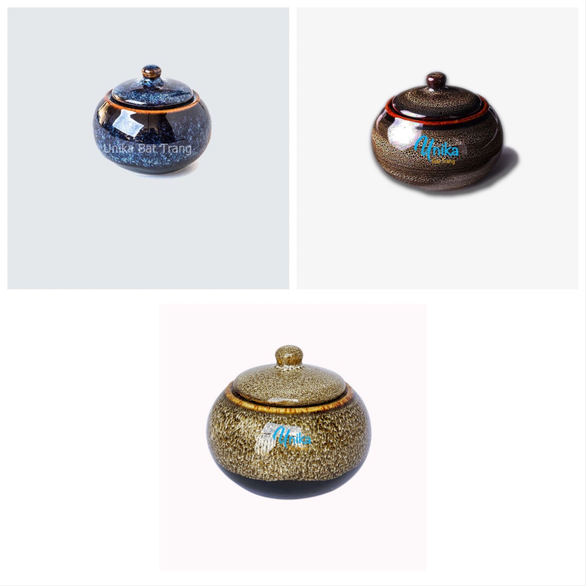 Hũ đựng đường tròn - hũ đựng gia vị cao cấp - gốm sứ bát tràng - trung hanh bat trang ceramics