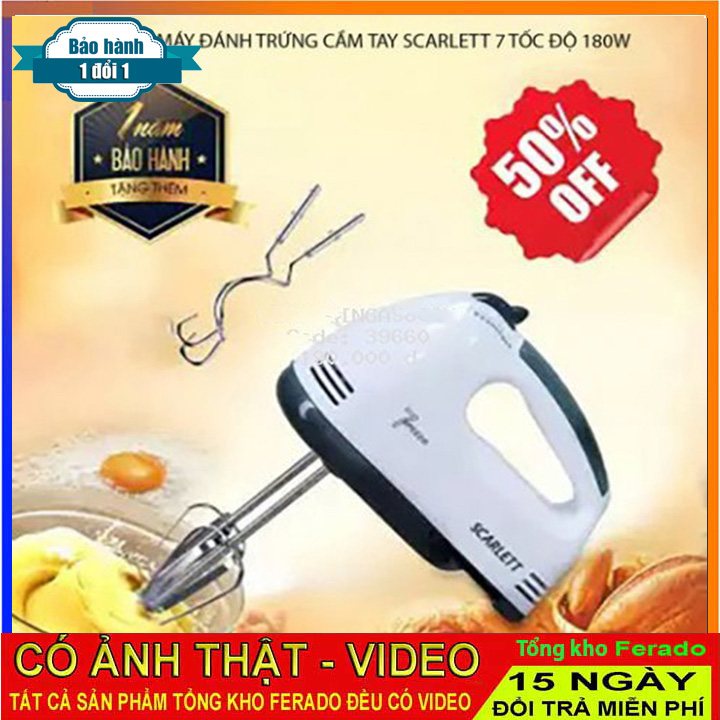 Máy Đánh Trứng Cầm Tay 7 Cấp Tốc Độ Scarlett