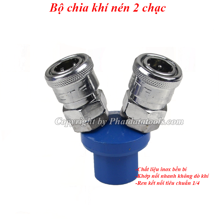 Bộ chia khí nén 3 đầu , 2 đầu cao cấp - Phụ kiện máy nén khí - Chạc chia 3 , chia 2 khí nén