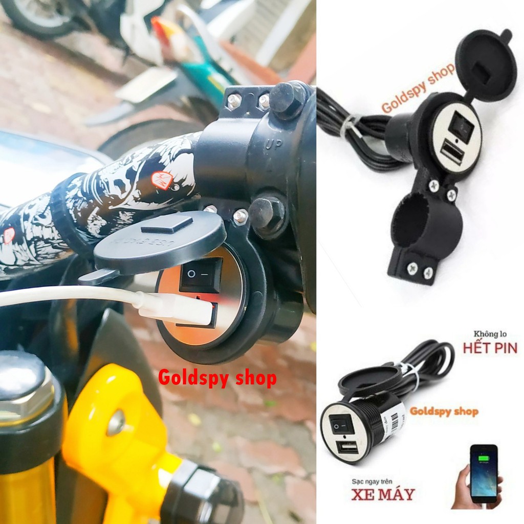 Cóc sạc điện thoại lắp cho xe máy