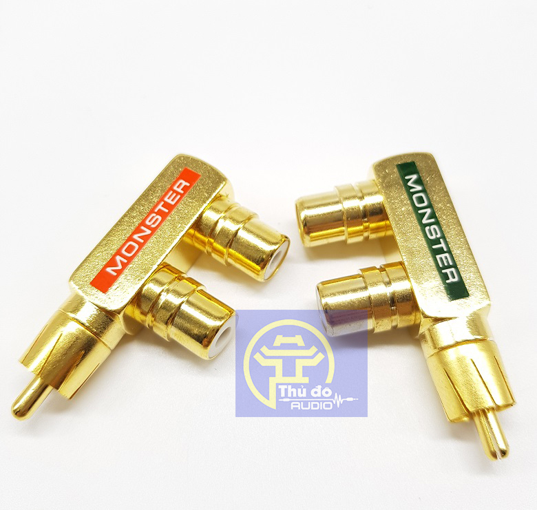 Bộ 2 Jack chia AV (RCA) 1 ra 2 Monster (chân ngang)