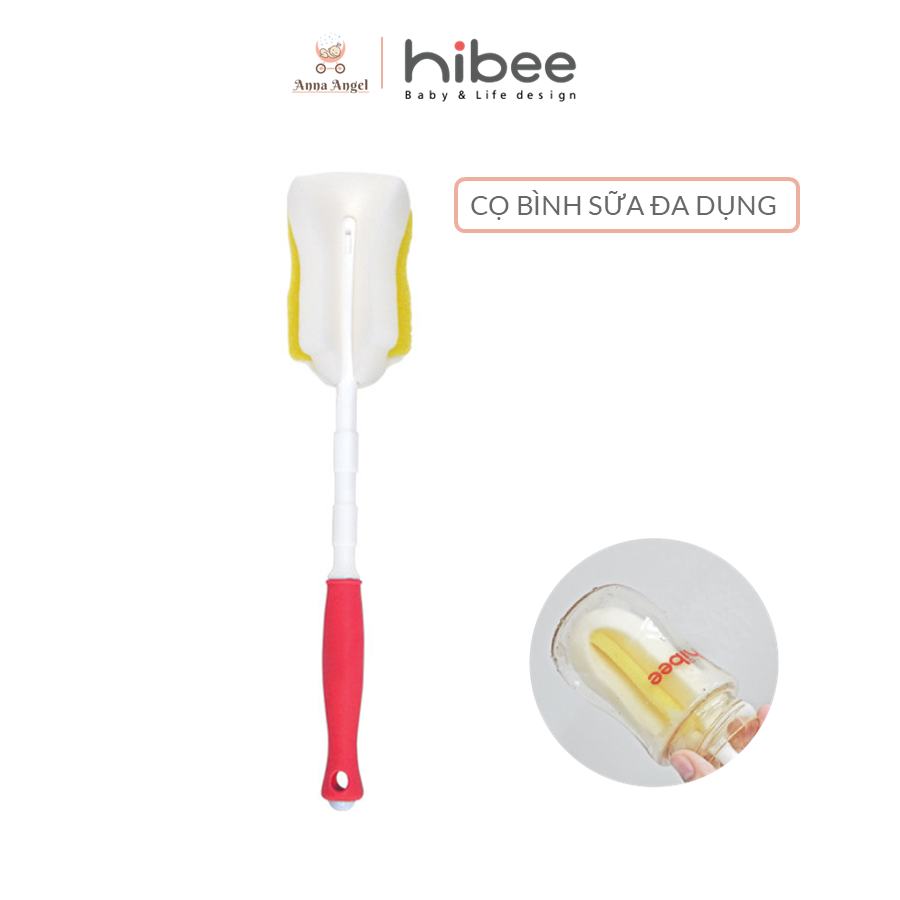Cọ rửa bình sữa đa dụng HIBEE Filtter (XÁM/ĐỎ)