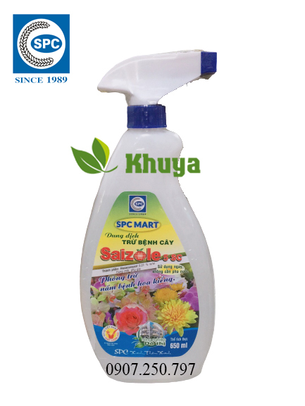 Dung dịch trừ bệnh cây SPC Saizole 5SC chai 650ml Phòng trừ Nấm Bệnh Hoa Kiểng