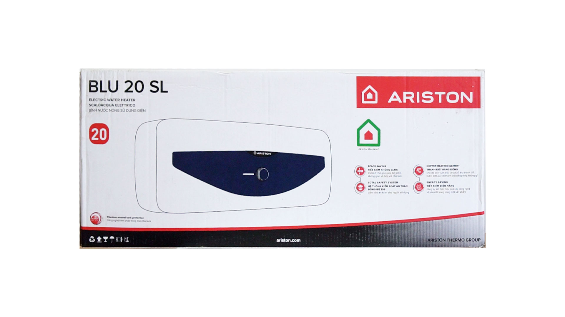 ARISTON BLU 20 SLIM - Bình nóng lạnh gián tiếp