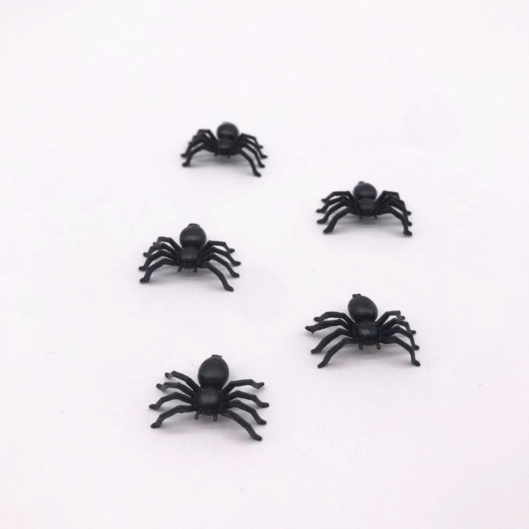 Bộ 5 con nhện mini màu đen nhện giả nhện đồ chơi