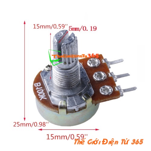 5 chiết áp bi đơn 100k ohm b100k