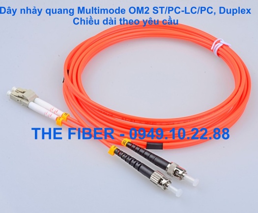 Dây nhảy quang multimode st/pc-lc/pc dài 1m/3m/5m/7m/10m, duplex - chiều dài theo yêu cầu
