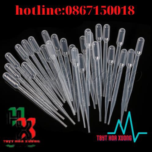 Ống Hút Nhỏ Giọt 1ml - Pipet pasteur 1ml túi 100 cái