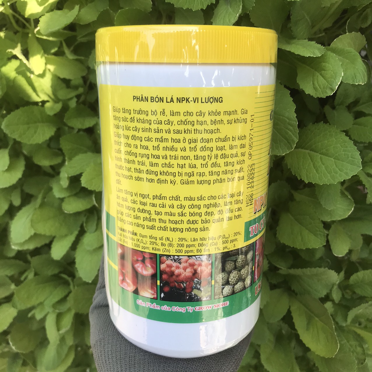 Phân NPK 20-20-20 +TE growmore 500gam