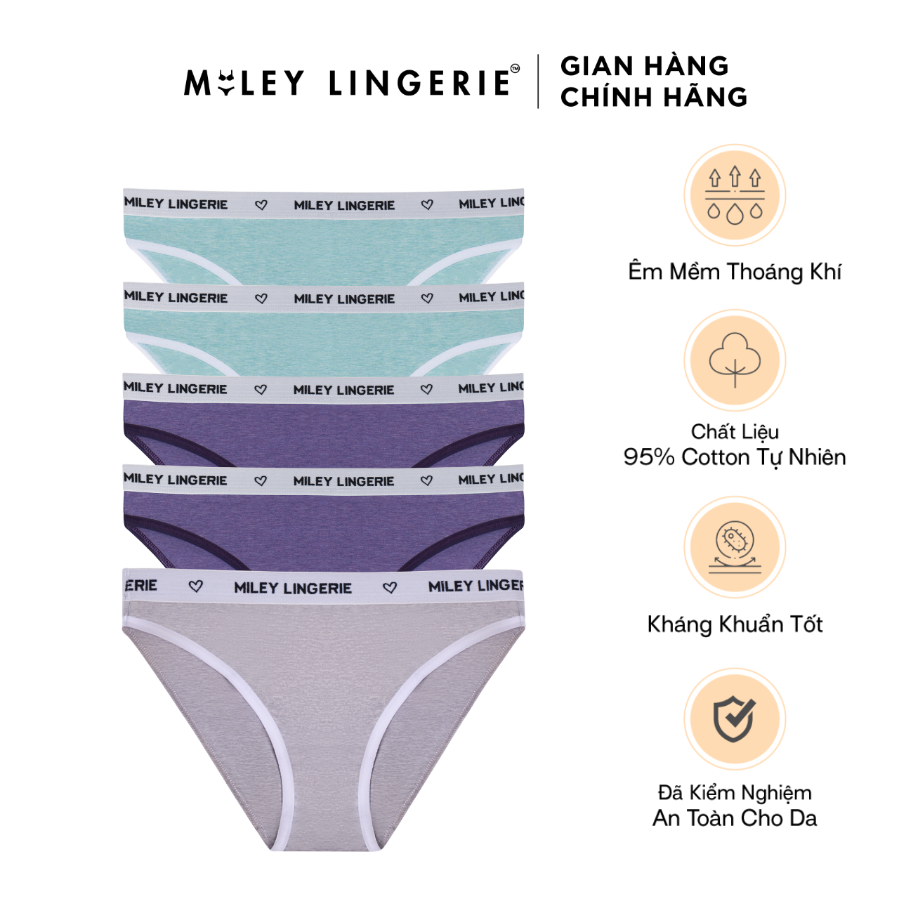 Combo 5 Melange Paints Active Miley Lingerie