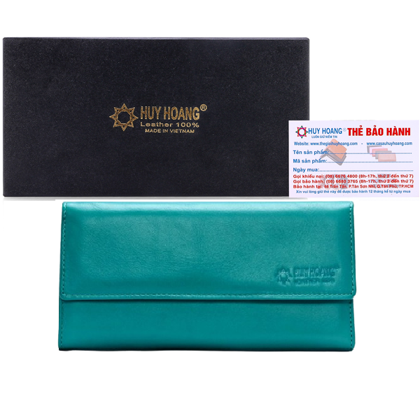 Hk3130 blue women's three fold cowhide wallet
