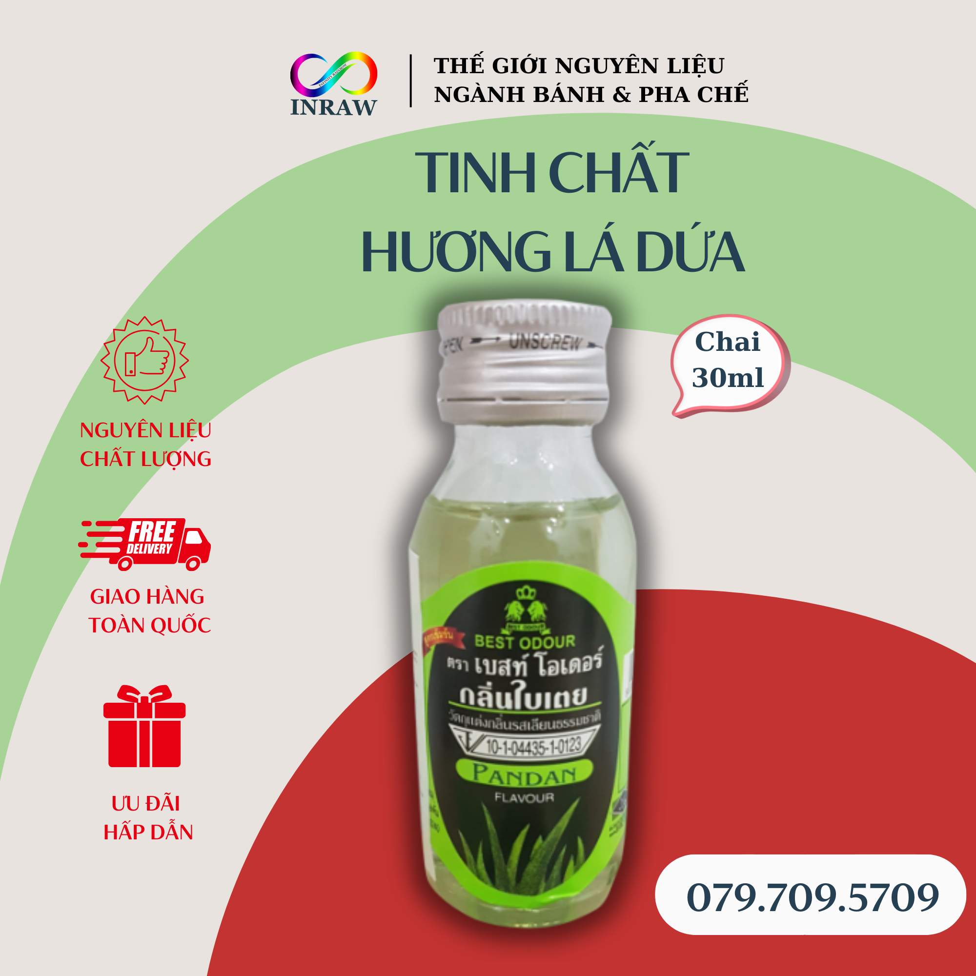 Hương lá dứa best odour thái lan 30ml