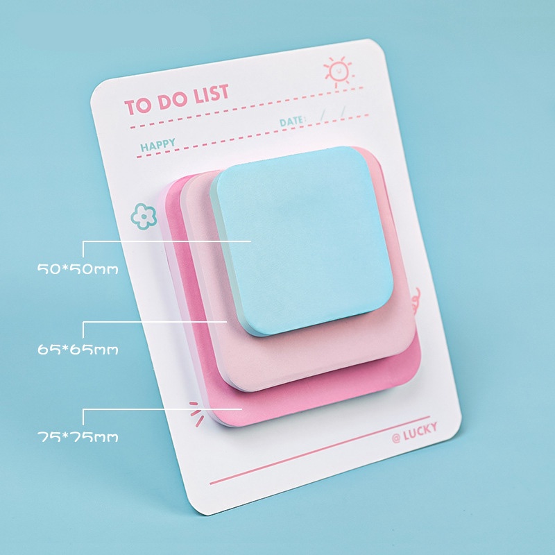 3 Size Square Sticky Notes Creative 3 Color Message Fridge Paper Memo Pads