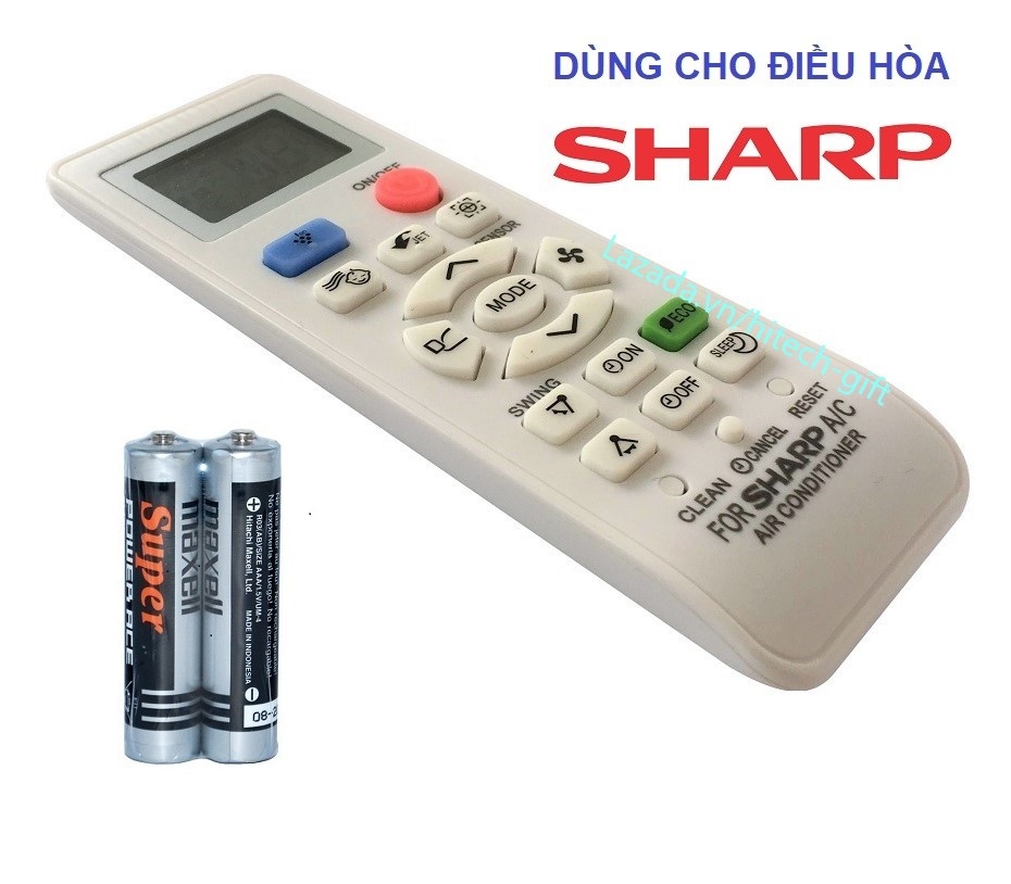 Remote Điều Khiển Máy Lạnh SHARP Điều Hòa AH-X9UEW AH-X12VEW Kèm Pin