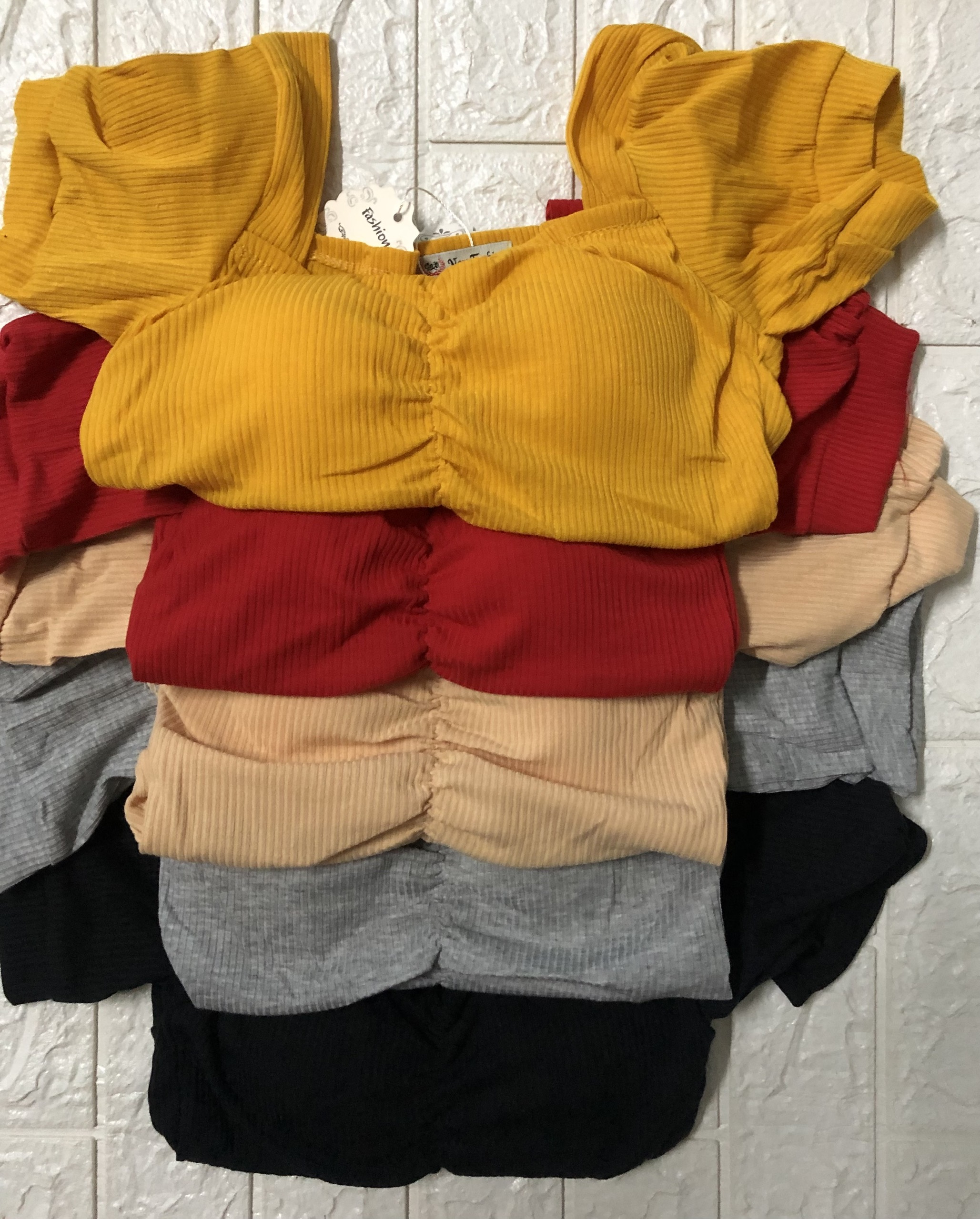 [HCM] ÁO CROPTOP CỔ V  BO EO FROM DƯỚI 50KG