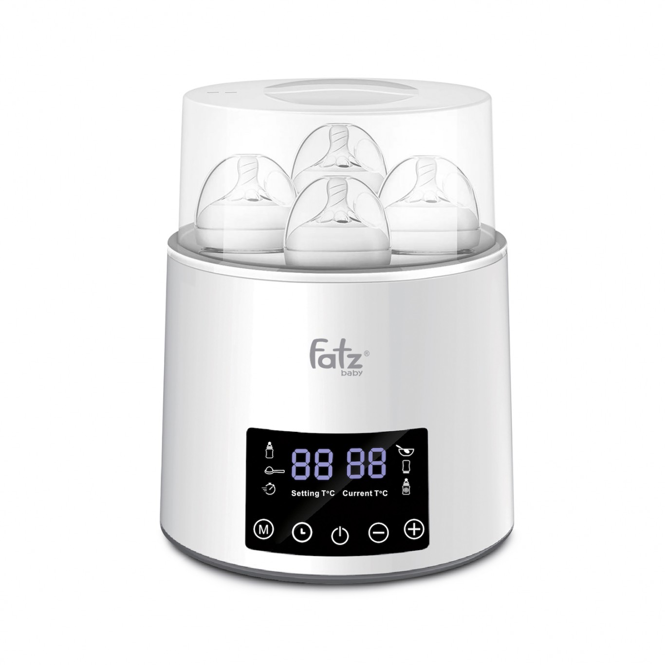 Máy hâm sữa tiệt trùng điện tử 4 bình - Quatro 1 - Fatzbaby FB3015CY