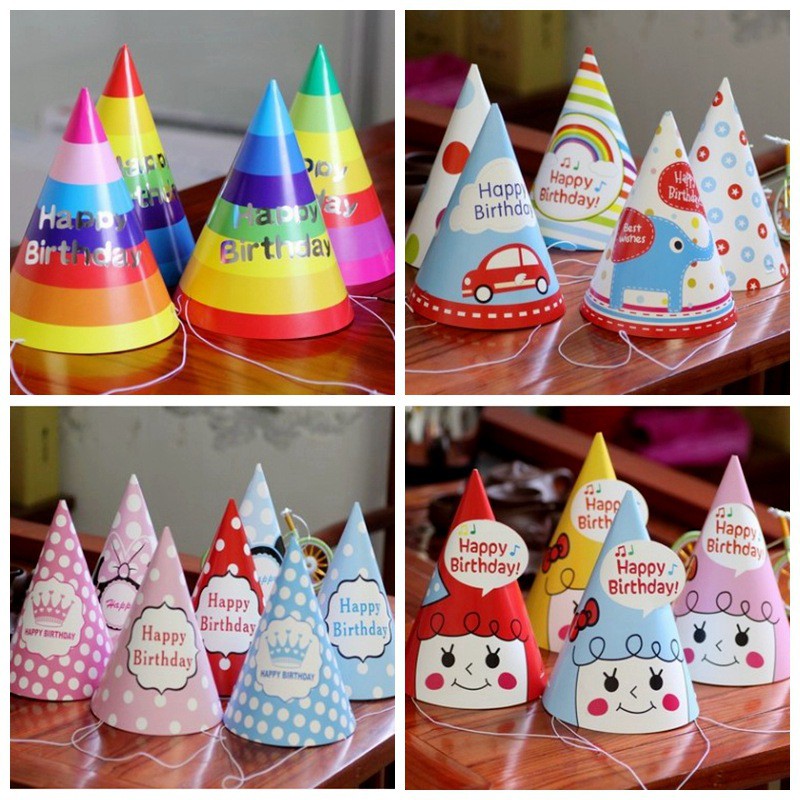 set 5 mũ sinh nhật giấy- Nón Sinh Nhật giá rẻ