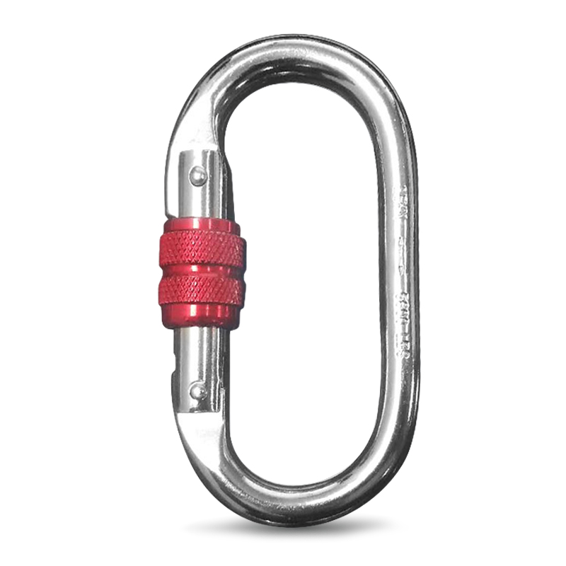 D Shape Steel Carabiner 25 kN - For Camping, Trekking, Fly yoga