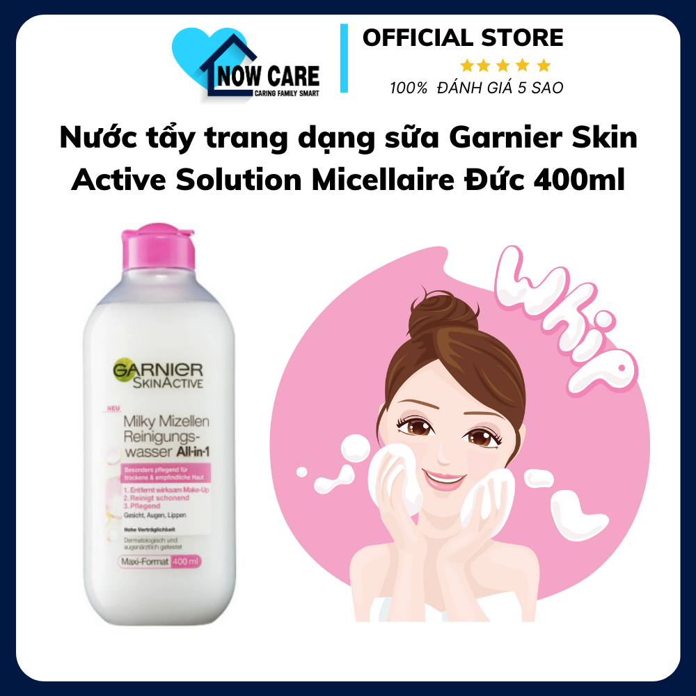 Nước tẩy trang dạng sữa Garnier Skin Active Solution Micellaire Đức 400ml