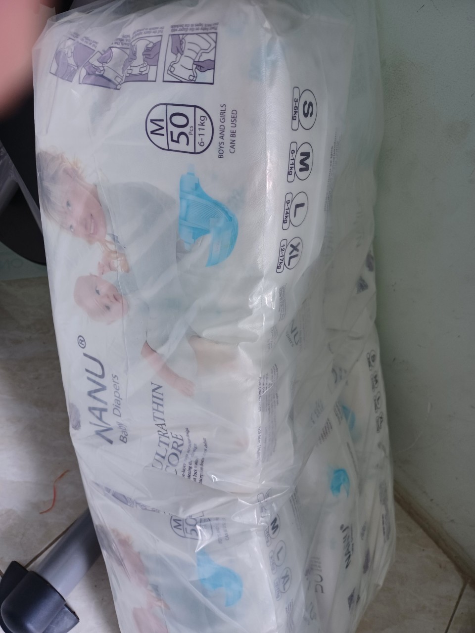 Bỉm tã dán Nanu Size S đến M 50 Miếng