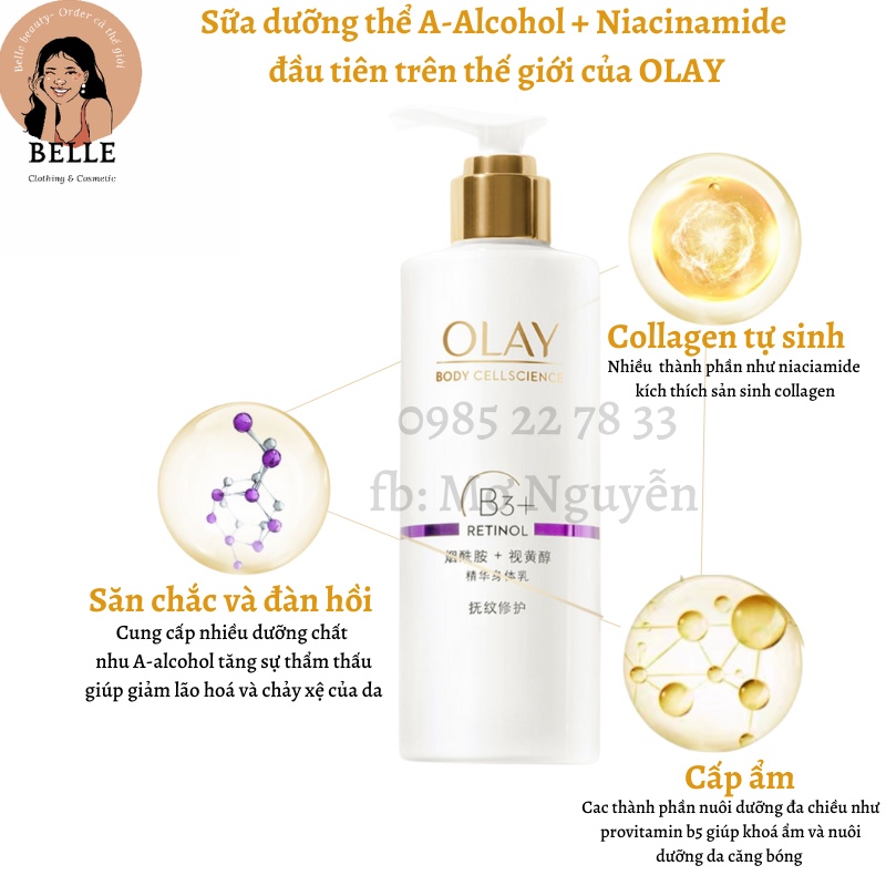 Dưỡng thể dưỡng trắng Olay b3 retinol