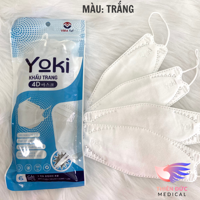 Bịch Khẩu trang KF94 Yoki Kháng Khuẩn (Người lớn – Bịch 6 chiếc)