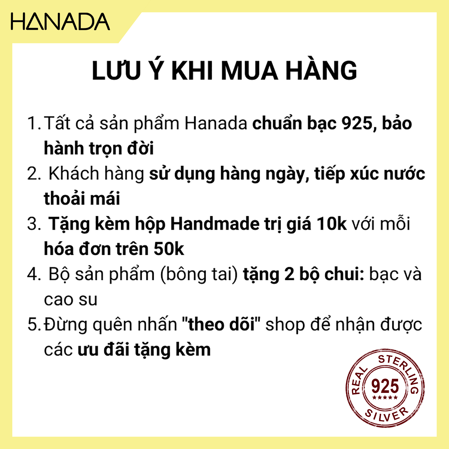 Bông Tai Bạc 925 Hanada Bling Bling 0372 C11