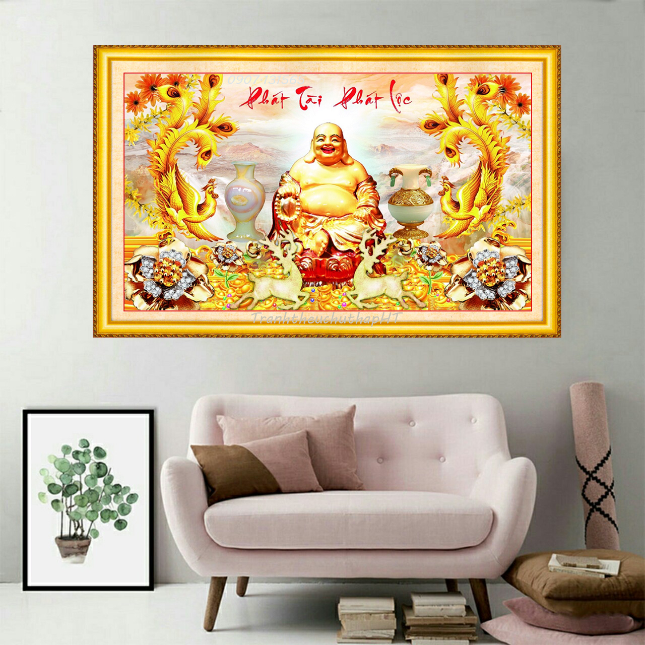 Tranh thêu chữ thập - Tranh đính đá phát tài phát lộc VS132 - tự đính