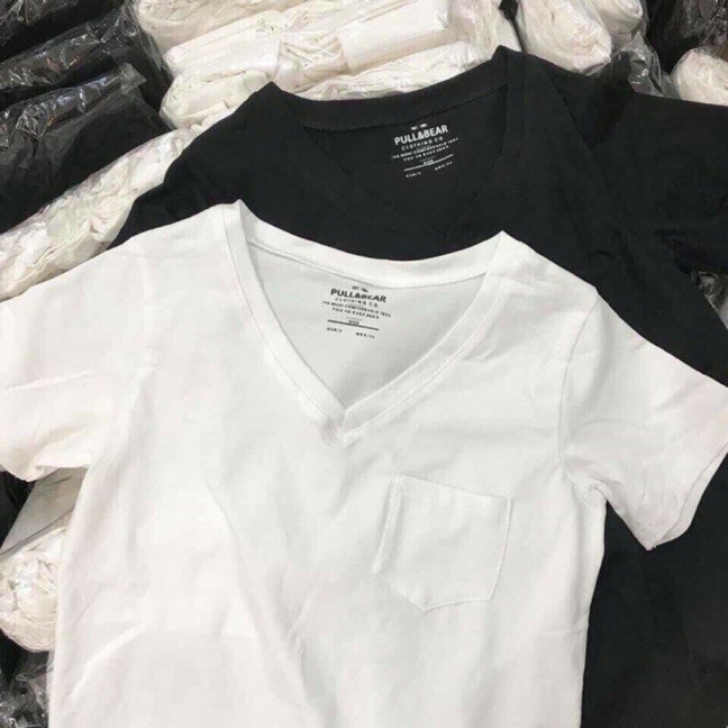 Áo Thun Nữ Cổ Tim Chất Liệu Cotton Co Giãn Tốt