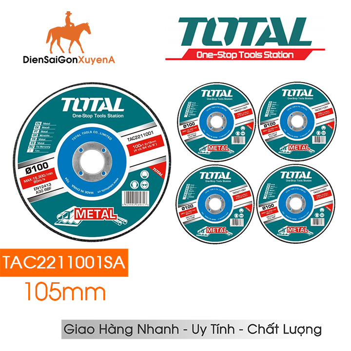 5 Đĩa cắt kim loại cắt sắt 100mm TOTAL TAC2211001SA (TAC2211001) - Điện Sài Gòn Xuyên Á