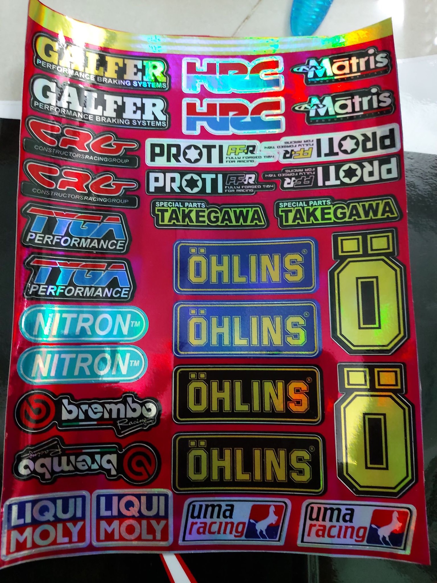 Set tem tấm logo combo Sticker hồng Crom