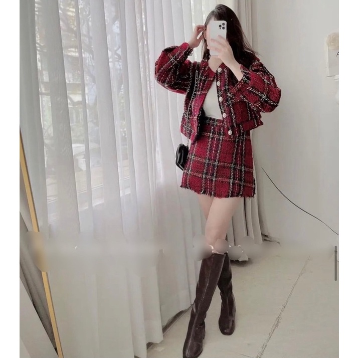Sét dạ nữ kèm chân váy