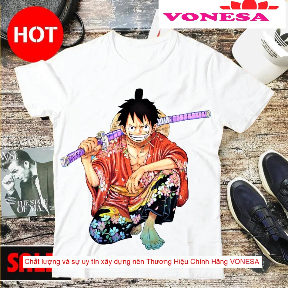 [HCM]⚡️FREESHIP⚡️Áo Thun In Hình Monkey D.Luffy 2 Mẫu Trắng & Đen Cực Đẹp
