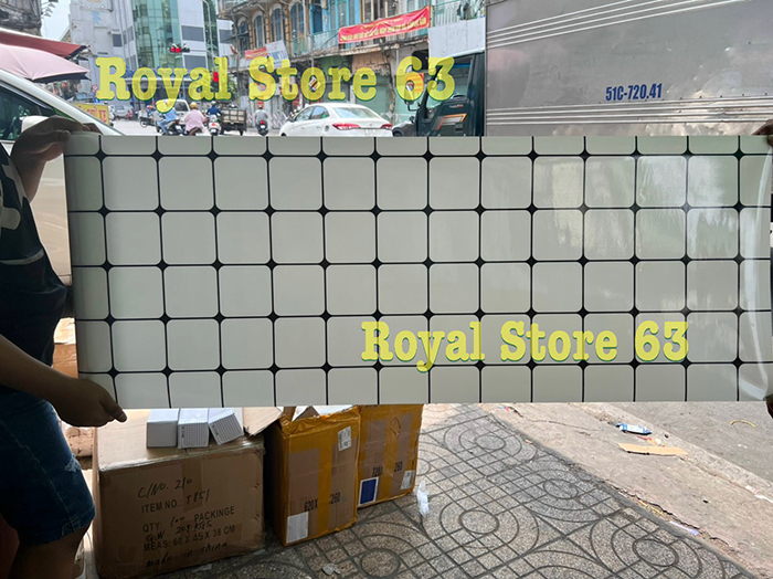 Decal Trắng, Đen, Xanh Biển (Caro) Dán Bể Cá Cảnh (Cao 60cm)