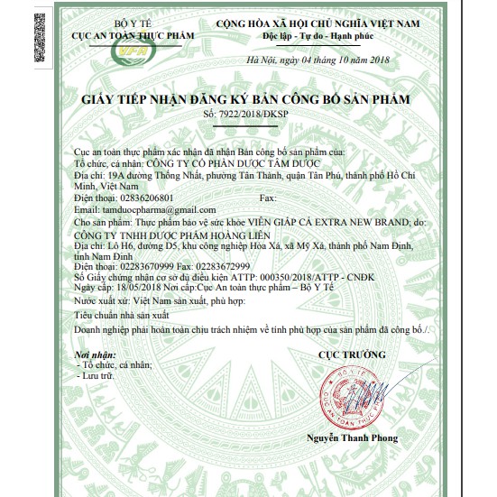 VIÊN GIẤP CÁ EXTRA hộp 30 viên