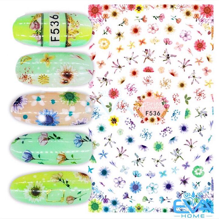 Miếng Dán Móng Tay 3D Nail Sticker Tráng Trí Hoạ Tiết Bông Hoa F536