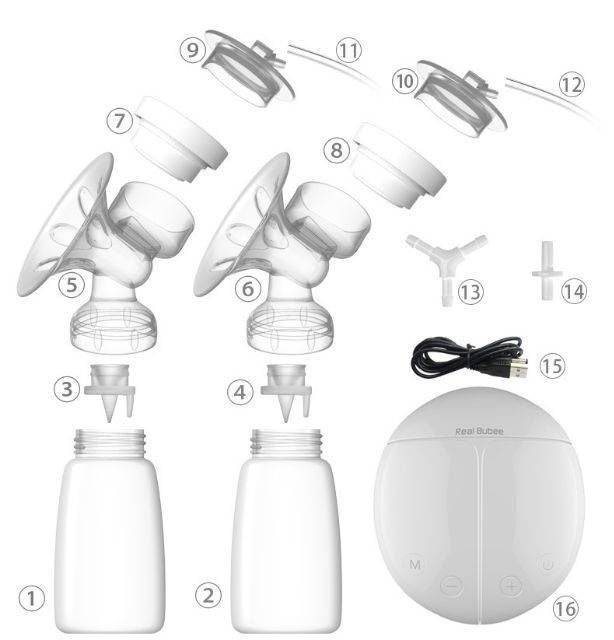 máy hút sữa điện đôi real bubee 9 cấp độ hút có chế độ matxa kích sữa